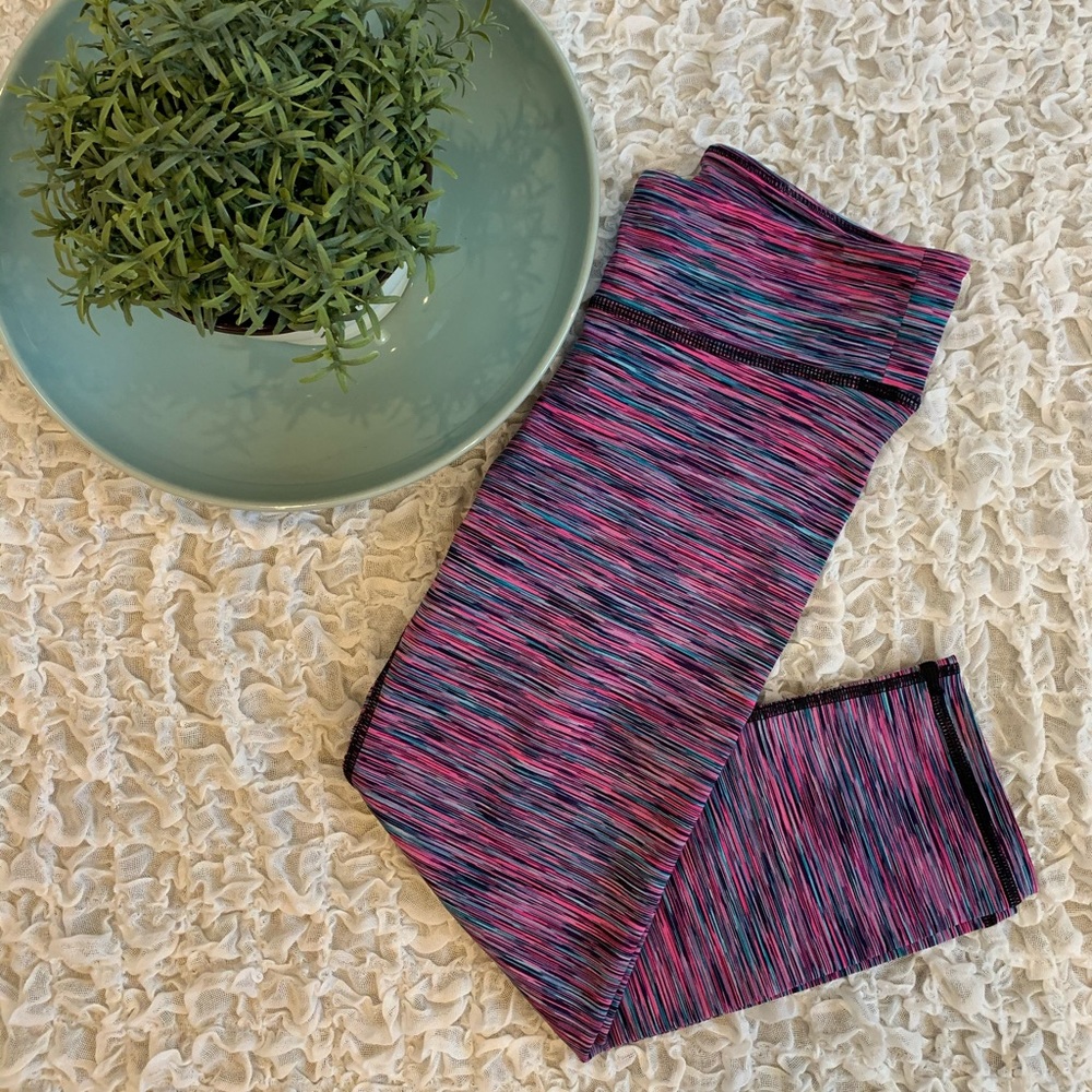 Aeropostale Yoga Space Dye Capri Cropped Leggings Athletic Running Tights Pants